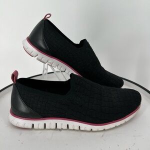 COLE HANN ZEROGRAND SLIP ON‎ BLACK SNEAKERS LIGHTWEIGHT FLEXIBLE